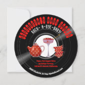 Rock-A-Bye-BABY Duschkabine Retro Party Red Einladung (Vorderseite)