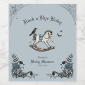 Rock a Bye Baby Gothic Baby Dusche Blue Weinetikett (Einzelnes Label)