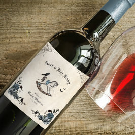 Rock a Bye Baby Gothic Baby Dusche Weinetikett