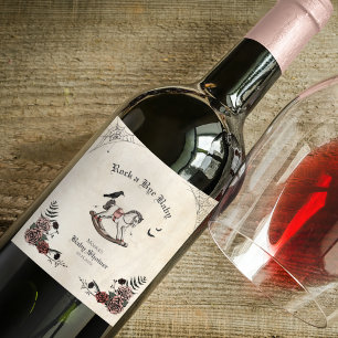 Rock a Bye Baby Gothic Baby Dusche Weinetikett