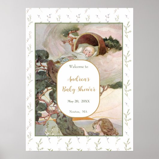 Rock A Bye Baby Kinderzimmer Rhyme Baby Dusche Emp Poster (Vorne)