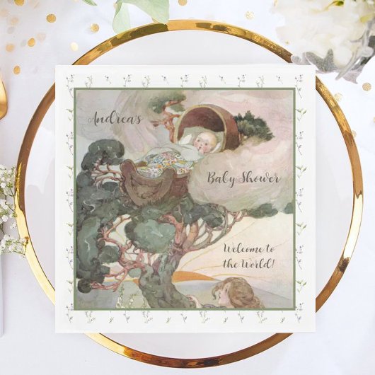 Rock A Bye Baby Kinderzimmer Rhyme Babydusche Napk Serviette