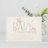 Rock-a-bye Baby Shower Invitation - Pink Einladung (Stehend Vorderseite)