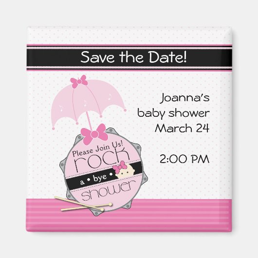 Rock a Bye Baby Shower Save the Date Magnet (Vorne)