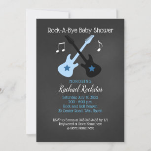 Rock a Bye Gitarre Rockstar-Baby-Shower-Einladung Einladung