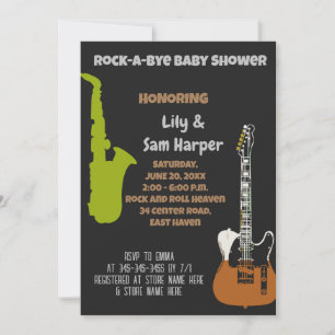 Rock a Bye Guitar Rock Star Kinderdusche Einladung