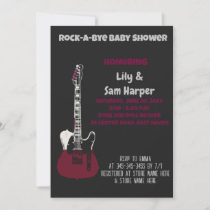Rock a Bye Guitar Rock Star Kinderdusche Einladung