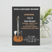 Rock a Bye Guitar Rock Star Kinderdusche Einladung (Stehend Vorderseite)