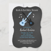 Rock a Bye Guitar Rock Star Kinderdusche Einladung (Vorderseite)