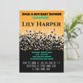 Rock a Bye Guitar Rock Star Kinderdusche Einladung (Stehend Vorderseite)