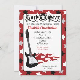 Rock a Bye Red Rock Star Gitarrendusche Einladung