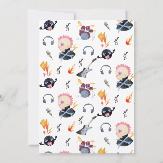 Rock A Bye | Rock & Roll Baby Dusche (Rückseite)