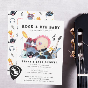 Rock A Bye   Rock & Roll Baby Shower-Einladung
