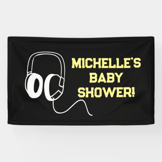 Rock a Bye Rock Star Gitarre Baby Showbanner Banner (Horizontal)