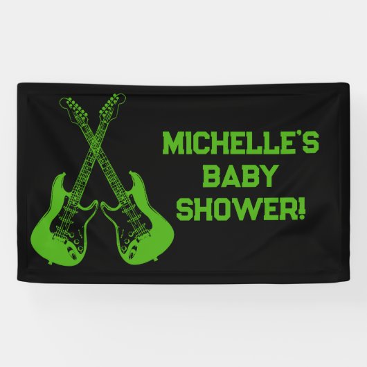 Rock a Bye Rock Star Gitarre Baby Showbanner Banner (Horizontal)