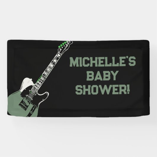 Rock a Bye Rock Star Gitarre Baby Showbanner Banner (Horizontal)