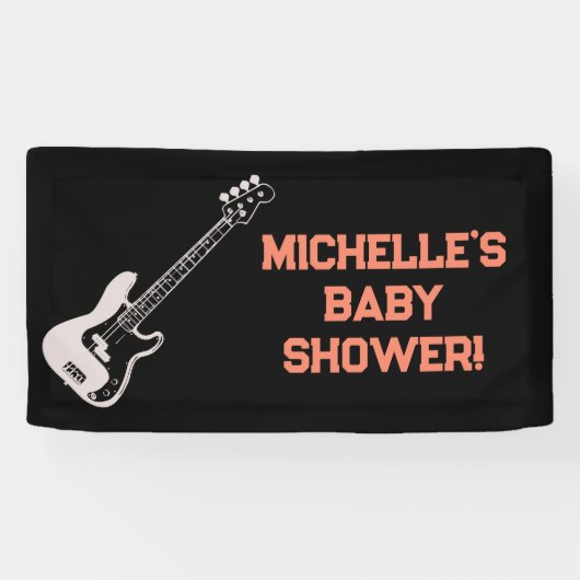 Rock a Bye Rock Star Gitarre Baby Showbanner Banner (Horizontal)