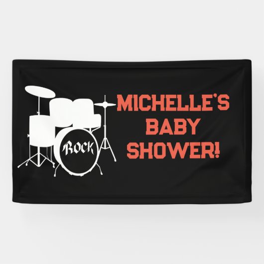 Rock a Bye Rock Star Gitarre Baby Showbanner Banner (Horizontal)