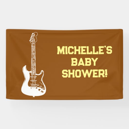 Rock a Bye Rock Star Gitarre Baby Showbanner Banner (Horizontal)