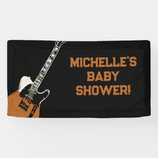 Rock a Bye Rock Star Gitarre Baby Showbanner Banner (Horizontal)