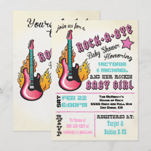Rock a bye Rockstar Baby Dusche Einladungen