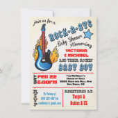 Rock a bye Rockstar Baby Dusche Einladungen (Vorderseite)