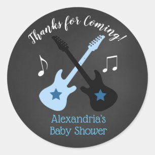 Rock a bye Rockstar Baby Shower Favor Aufkleber
