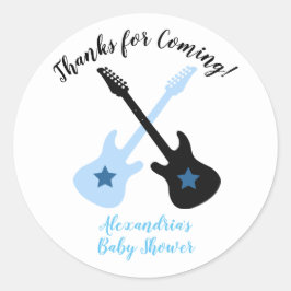 Rock a bye Rockstar Baby Shower Pflegeaufkleber Runder Aufkleber