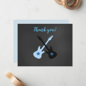 Rock a Bye Rockstar Gitarre Danke für Ihre Anmerku Mitteilungskarte (Vorderseite/Rückseite Beispiel)