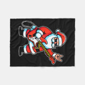 Rock & Roll Christmas Santa Claus Guitar Playe Fleecedecke (Vorderseite (Horizontal))