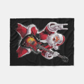 Rock & Roll Christmas Santa Claus Guitar Playe Fleecedecke (Vorderseite (Horizontal))
