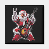 Rock & Roll Christmas Santa Claus Guitar Playe Magnet (Vorne)