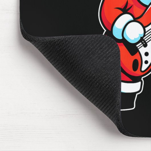 Rock &amp; Roll Christmas Santa Claus Guitar Playe Mousepad (Ecke)