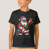 Rock & Roll Christmas Santa Claus Guitar Playe T-Shirt (Vorderseite)
