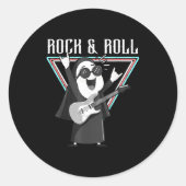 Rock & Roll Fun Graphic Illustration Runder Aufkleber (Vorderseite)