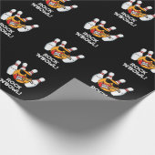 Rock and Bowl Funny Bowling Puck Dark BG Geschenkpapier (Ecke)