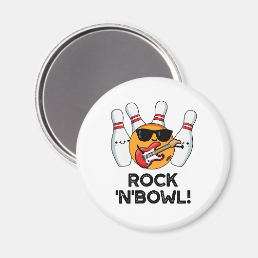 Rock and Bowl Funny Bowling Puff Magnet (Vorderseite/Rückseite)