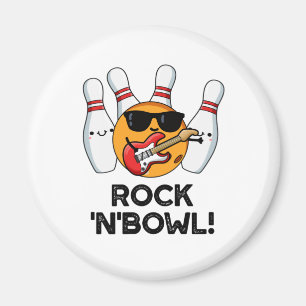 Rock and Bowl Funny Bowling Puff Magnet