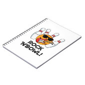 Rock and Bowl Funny Bowling Puff Notizblock (Linke Seite)