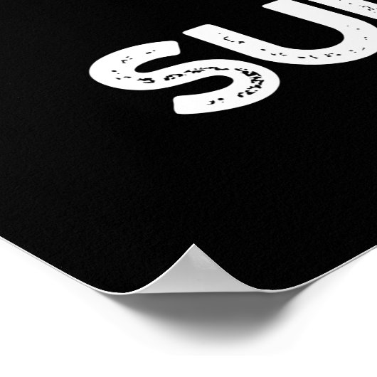 Rock and Bowl Superstar Funny Bowling Puck Dark BG Poster (Ecke)