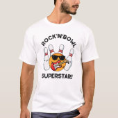 Rock and Bowl Superstar Funny Bowling Puff T-Shirt (Vorderseite)