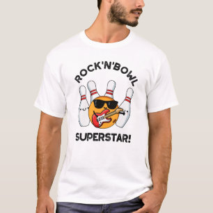 Rock and Bowl Superstar Funny Bowling Puff T-Shirt