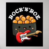 Rock and Roe Funny Sushi Rock and Roll Pun Darl BG Poster (Vorne)