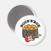 Rock and Roe Niedlich Rock and Roll Sushi Pub Magnet (Vorderseite/Rückseite)