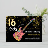 Rock and Roll 16. Geburtstagsparty Folieneinladung (Stehend vorne)