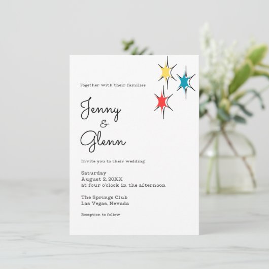 Rock and Roll 1950er Jahre Style Wedding Einladung (Stehend Vorderseite)