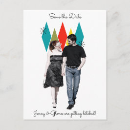 Rock and Roll 1950s Style Save the Date Ankündigungspostkarte