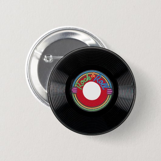 Rock and Roll 45 rpm Record Button (Vorne & Hinten)