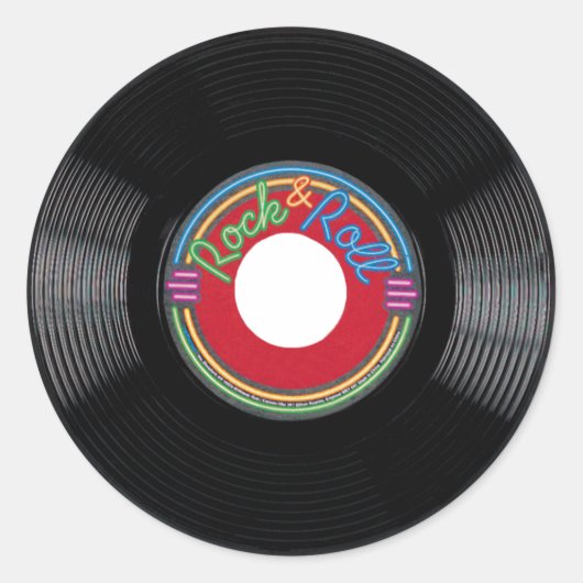 Rock and Roll 45 rpm Record Sticker (Vorderseite)