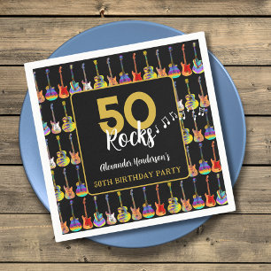 Rock and Roll 50. Geburtstagsfeier Custom Serviette